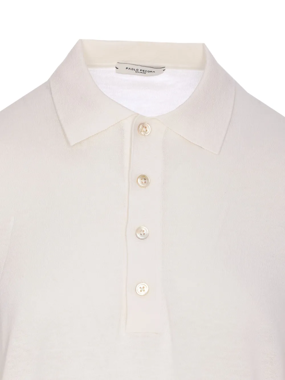Paolo Pecora Zijden poloshirt Wit