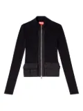 Diesel M-Melissa ribbed zip-front top - Black