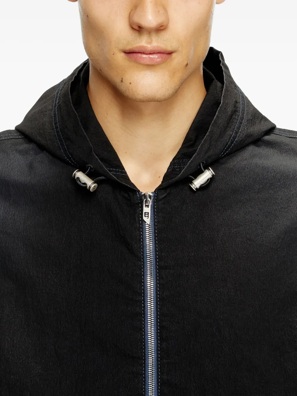 Diesel D-Wynny Jogg jack met capuchon en rits Zwart