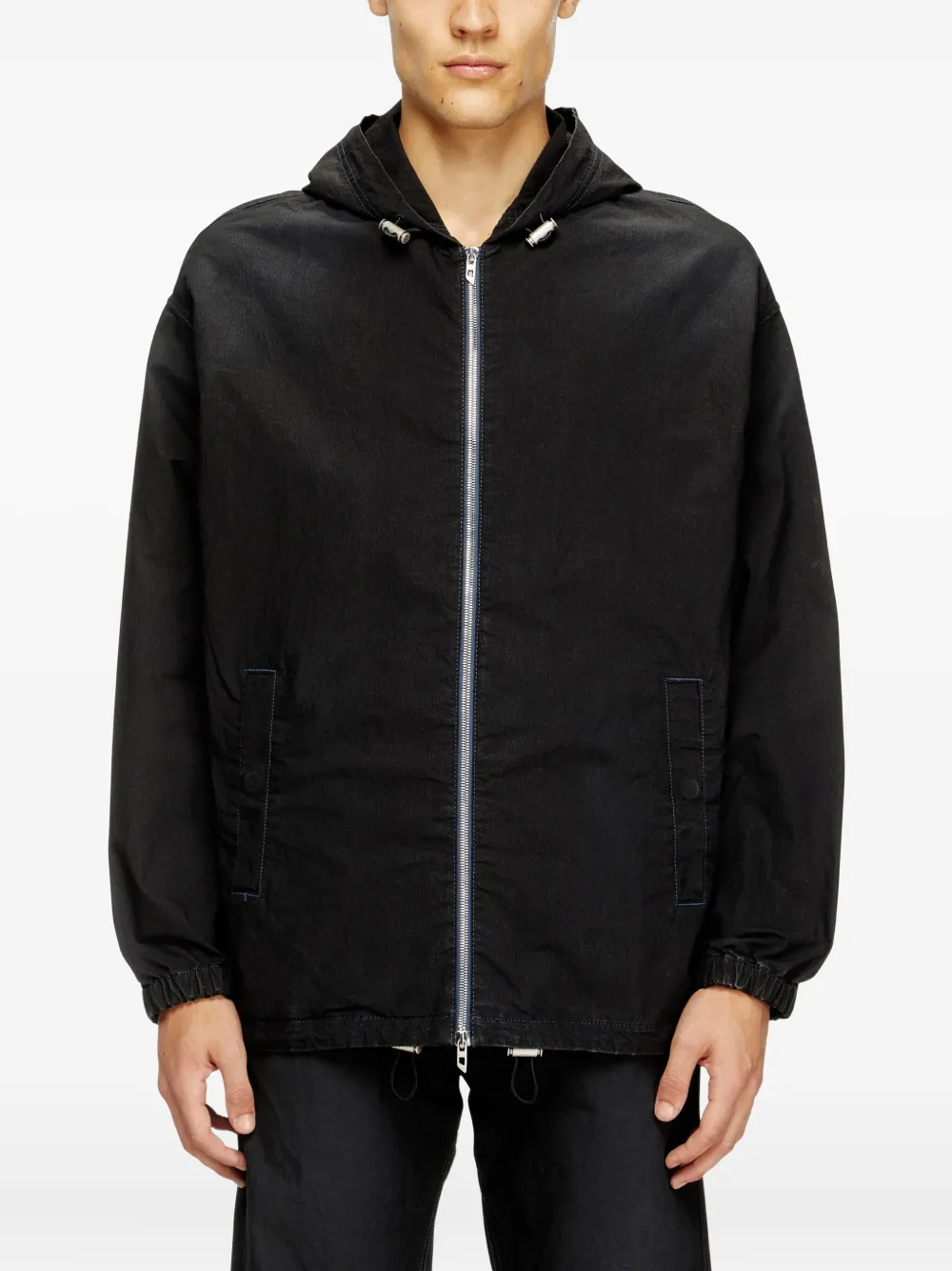 Diesel D-Wynny Jogg jack met capuchon en rits Zwart