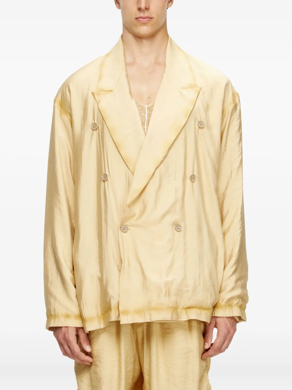 Diesel J-Keysery blazer met dubbele rij knopen Geel