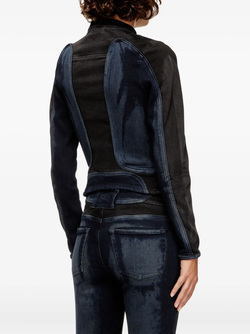 Diesel De-Morny-S panelled zip-front jacket Blauw