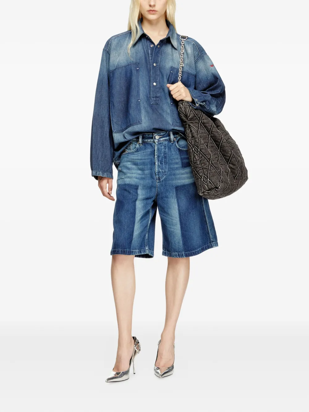 Diesel DE-SIRE denim shorts Blauw