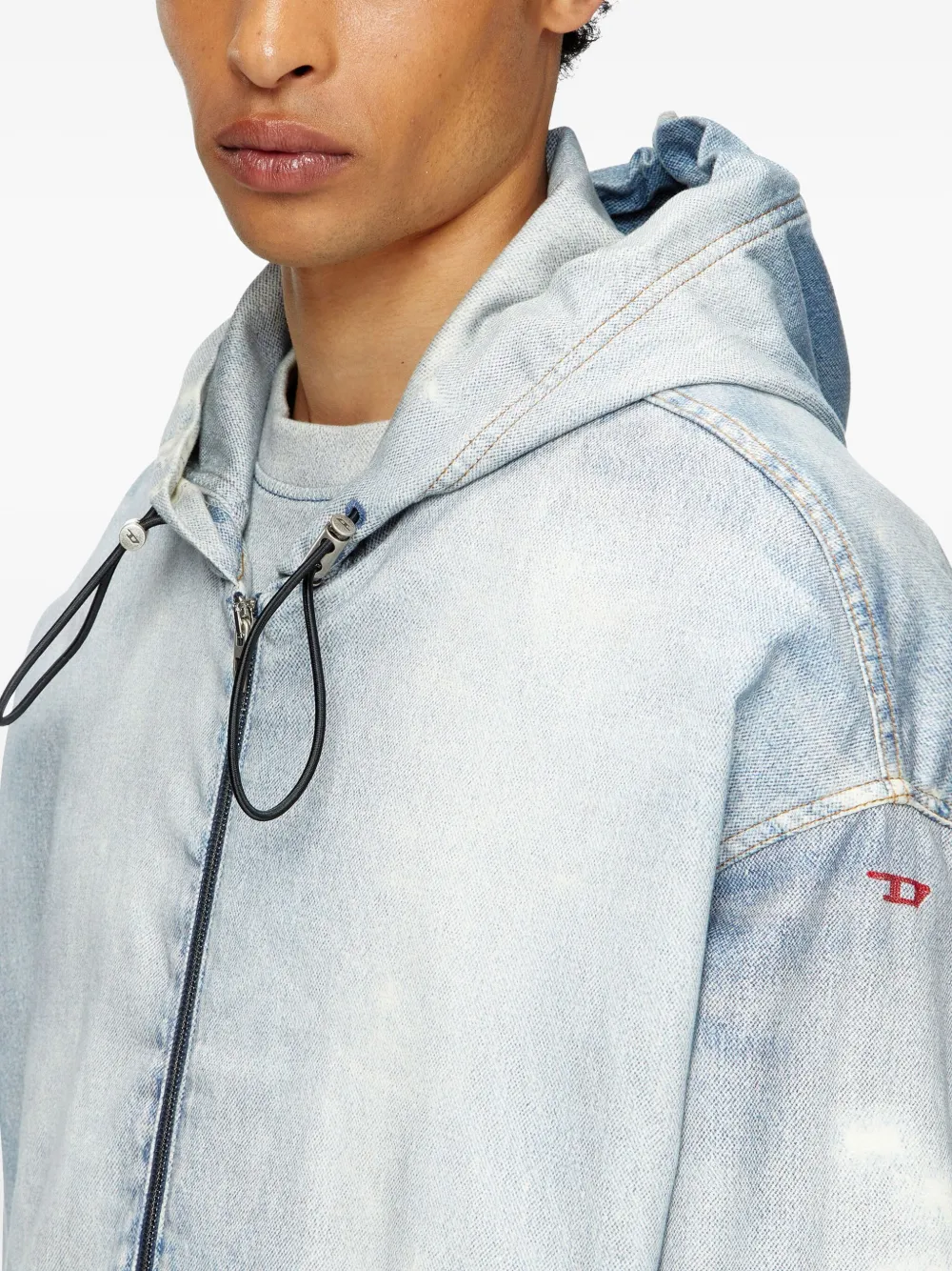Diesel D-Wynny hooded zip-up jacket Blauw