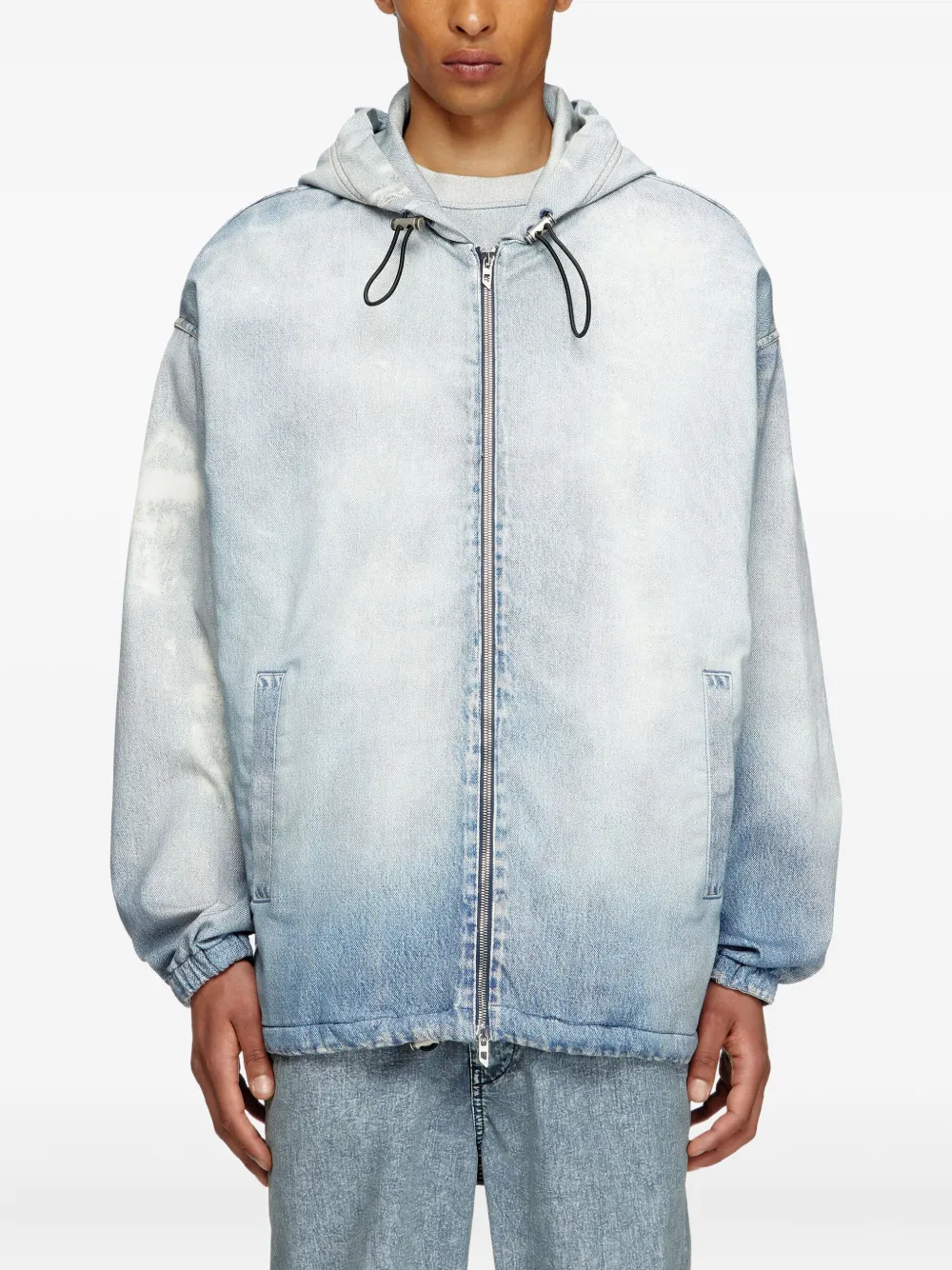 Diesel D-Wynny hooded zip-up jacket Blauw