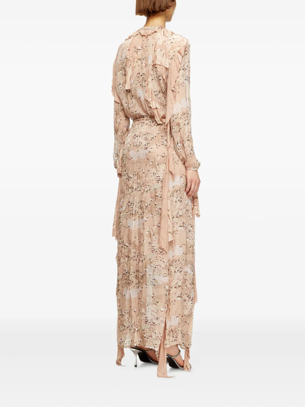Diesel D-Azzling-R1 ruffled print maxi dress Roze