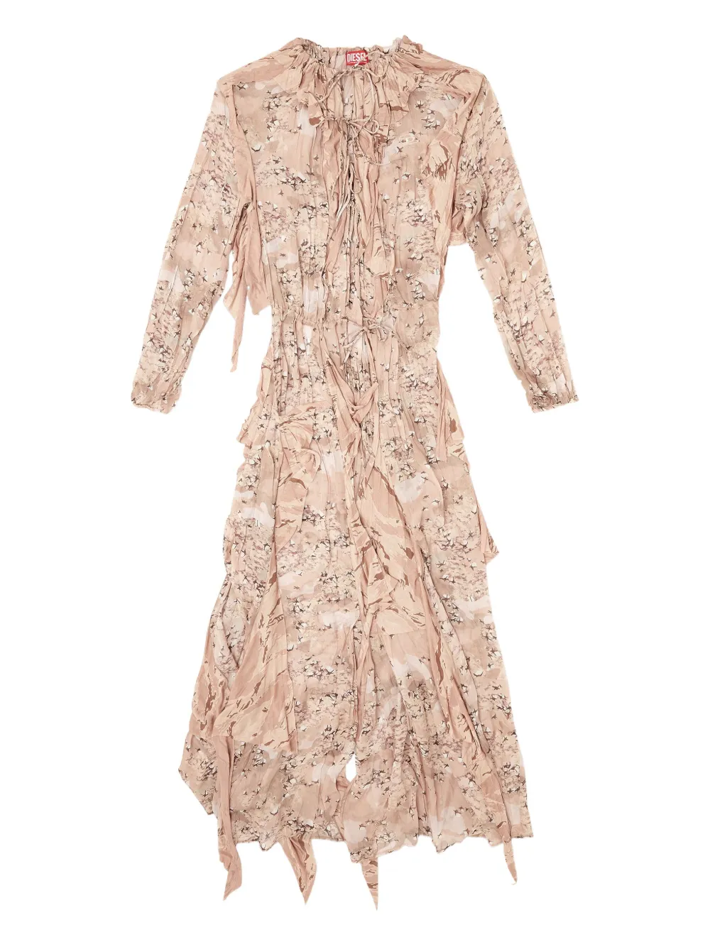 Diesel D-Azzling-R1 ruffled print maxi dress Roze
