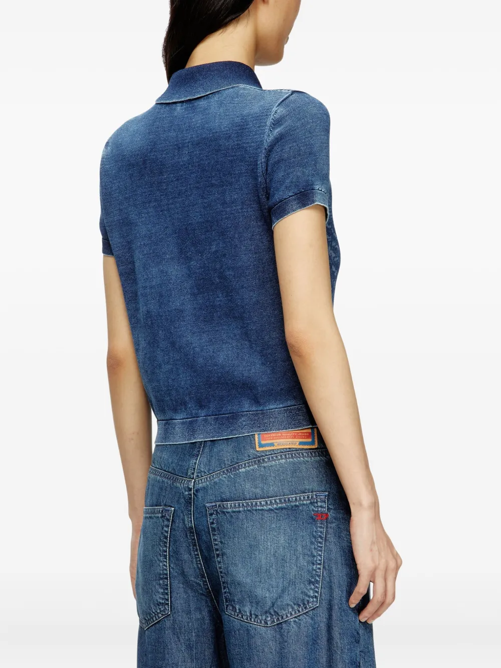 Diesel M-Fenny denim blouse met korte mouwen Blauw