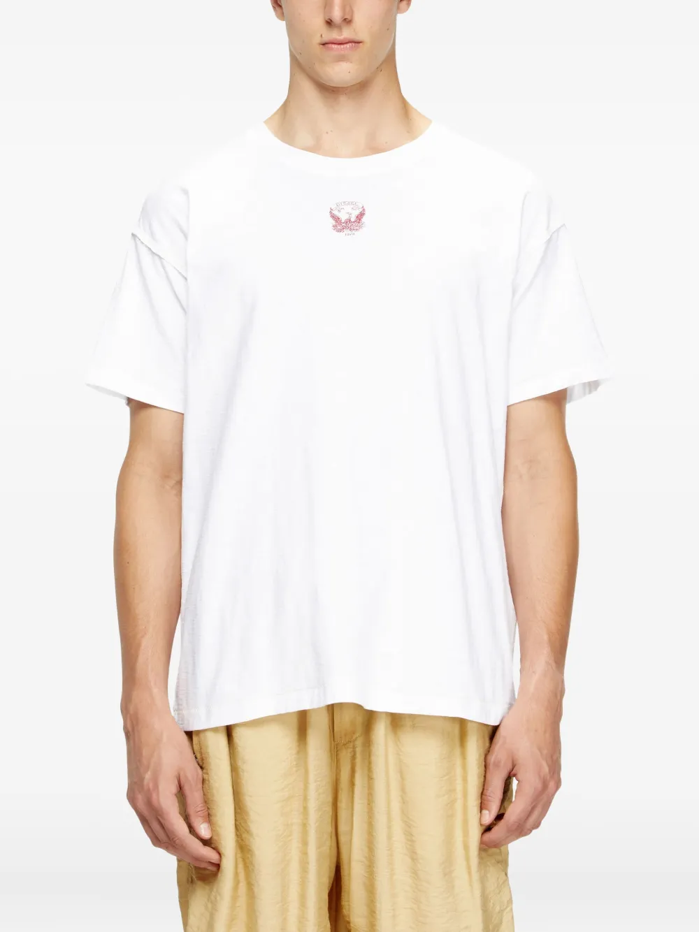Diesel T-Norm-T13 T-shirt met geborduurd logo Wit