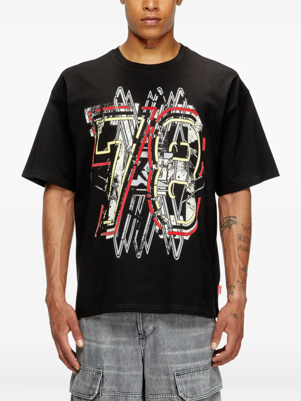Diesel T-Boxt-T8 T-shirt met grafische print Zwart