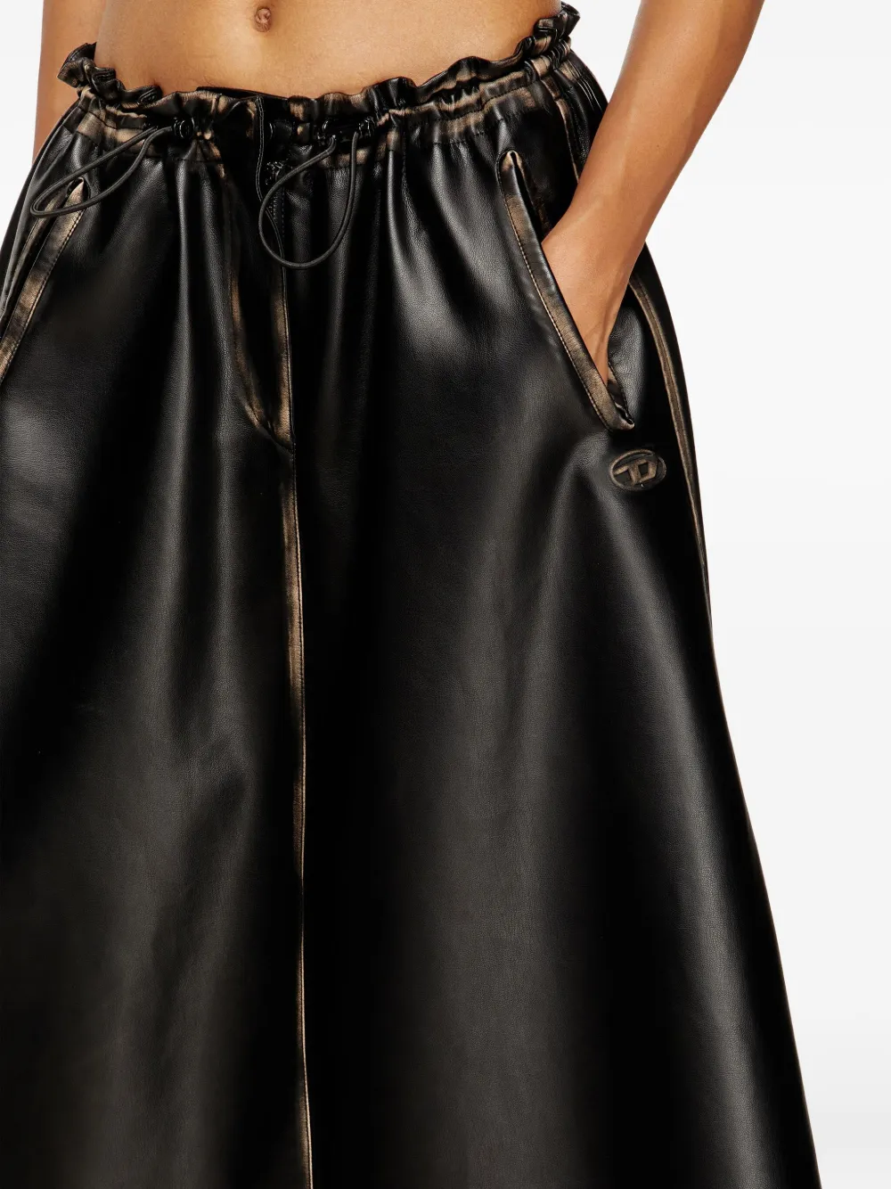 Diesel O-Blivion elasticated-waistband midi skirt Zwart