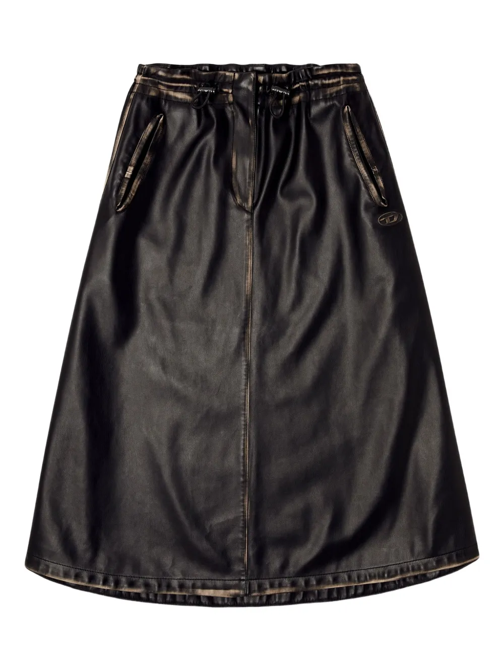Diesel O-Blivion elasticated-waistband midi skirt Zwart