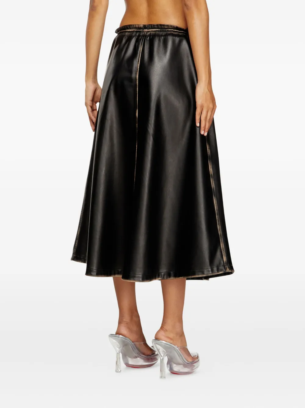 Diesel O-Blivion elasticated-waistband midi skirt Zwart