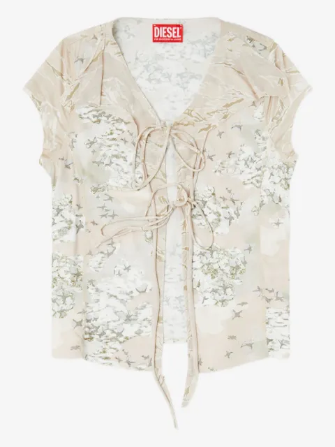 Diesel top T-Afrymy con cordones y motivo floral