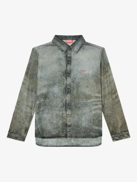 Diesel chemise S-Simply-Lkct à effet délavé et manches longues