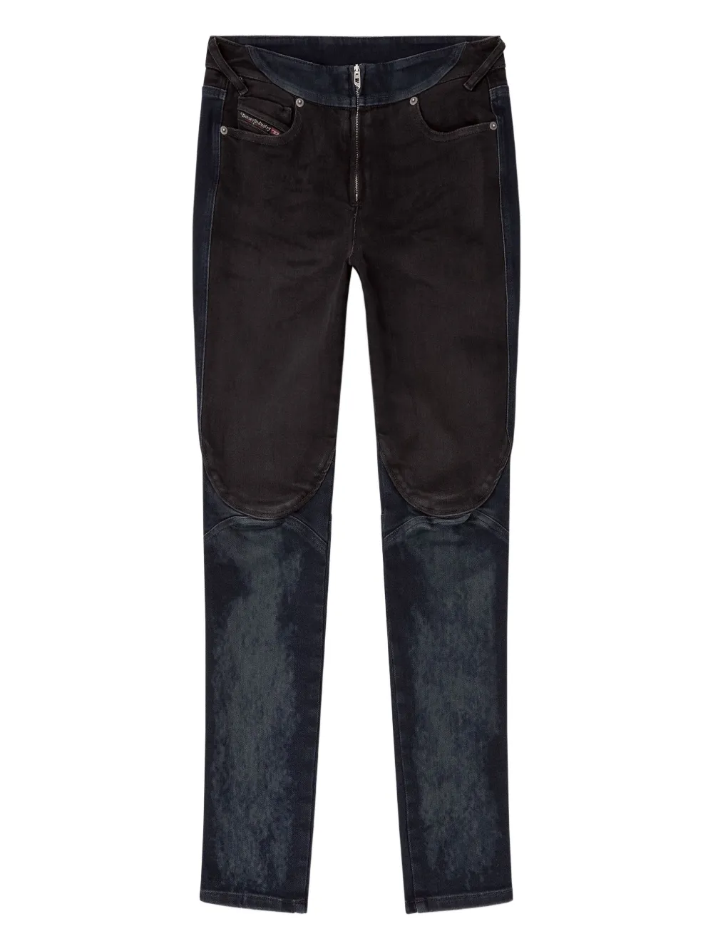 Diesel D-bikee Two-tone Panelled Jeans In Multi