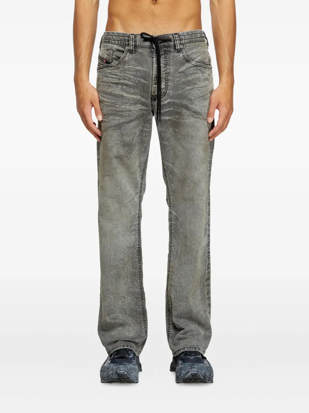Diesel Straight jeans met vervaagd effect Grijs