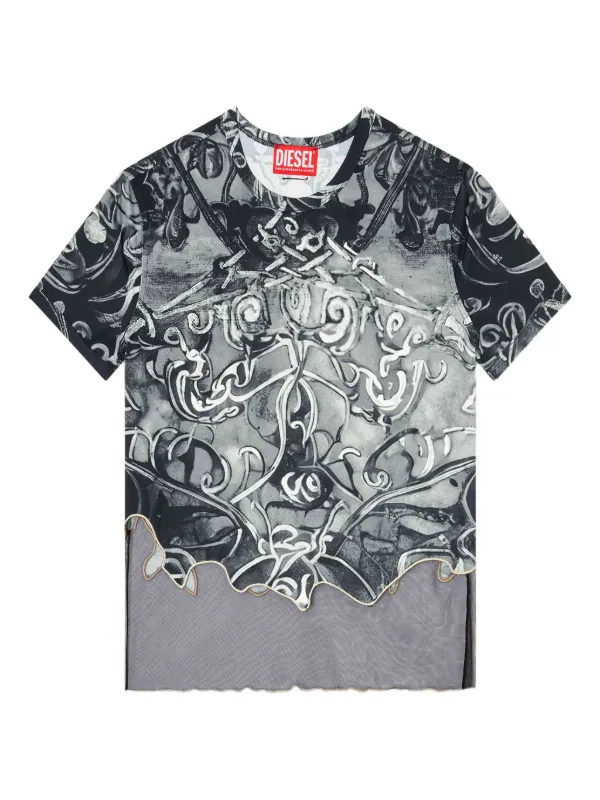 Diesel T-Inlay T-Shirt | Black | FARFETCH