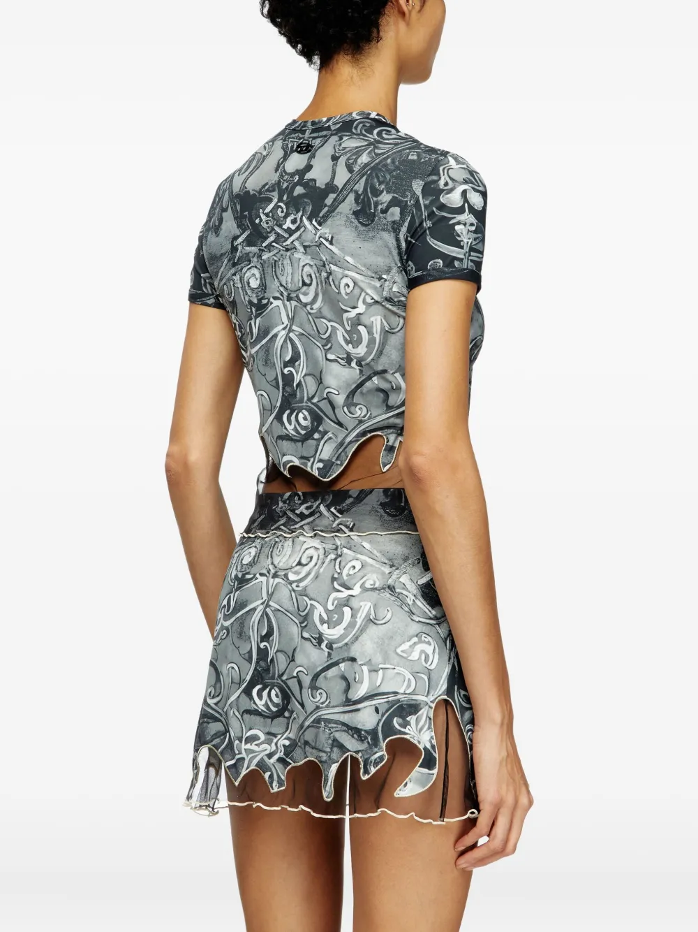Diesel T-Inlay T-shirt Zwart