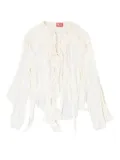 Diesel C-Lassy ruffled lace-up blouse - White