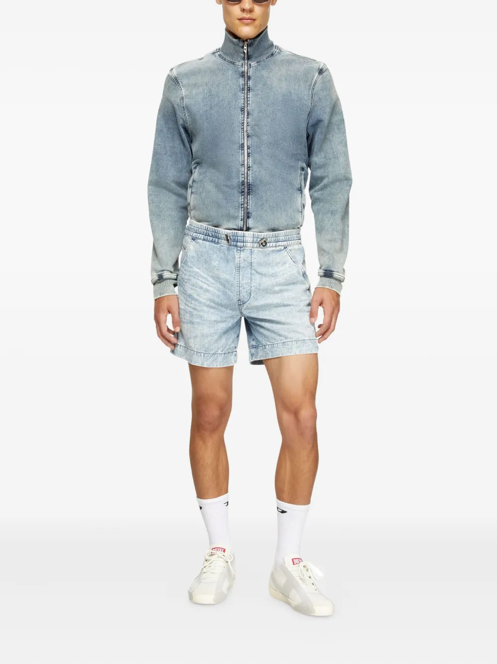 Diesel D-Tenni-S elastische denim shorts Blauw