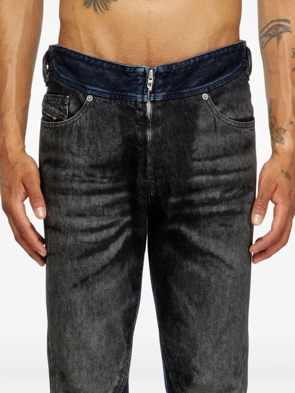 Diesel D-Bucy jeans met dubbele laag Zwart