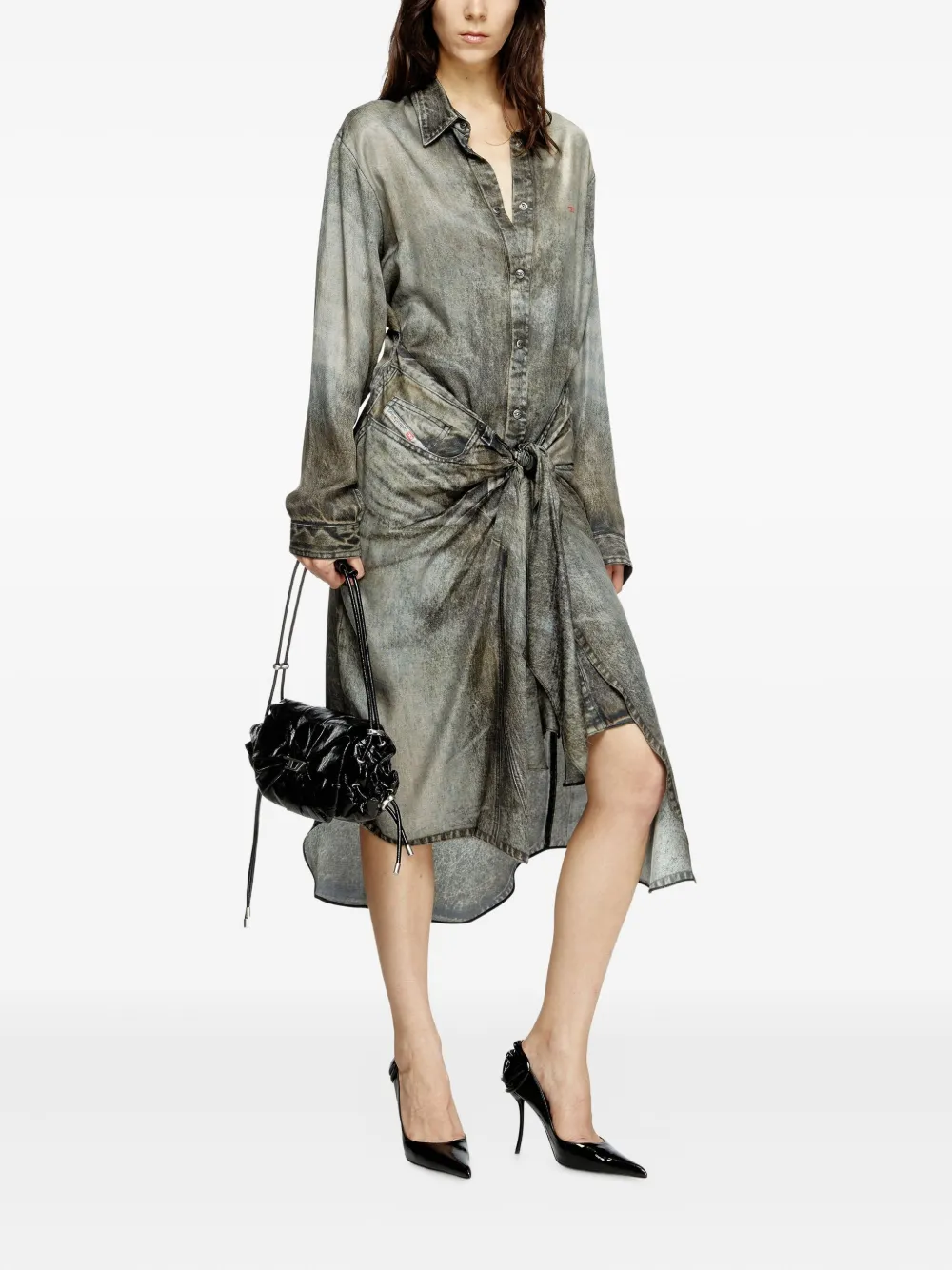 Diesel D-Iletta midi-jurk - Grijs