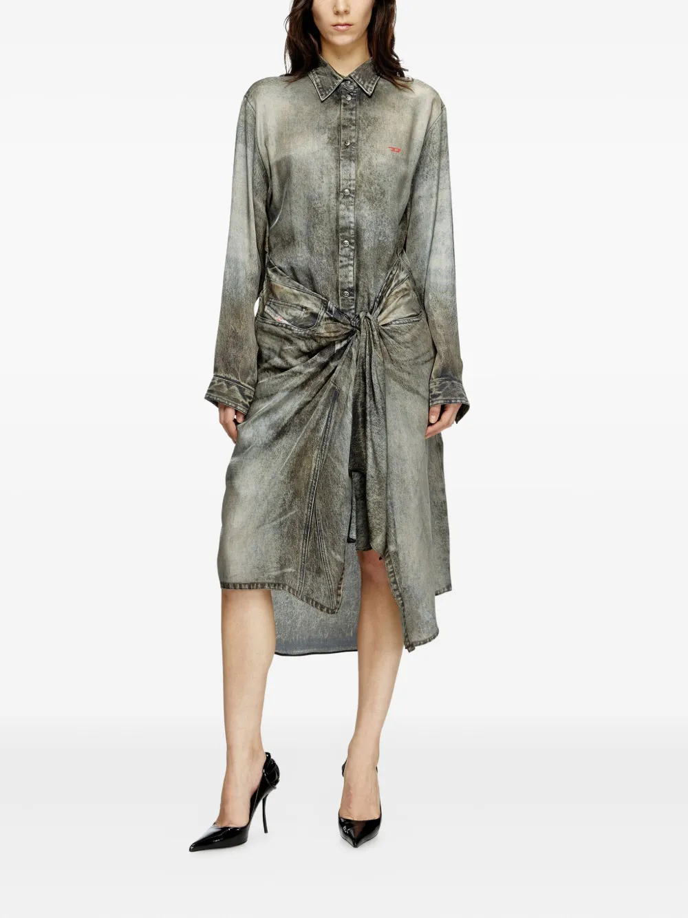 Diesel D-Iletta midi-jurk Grijs