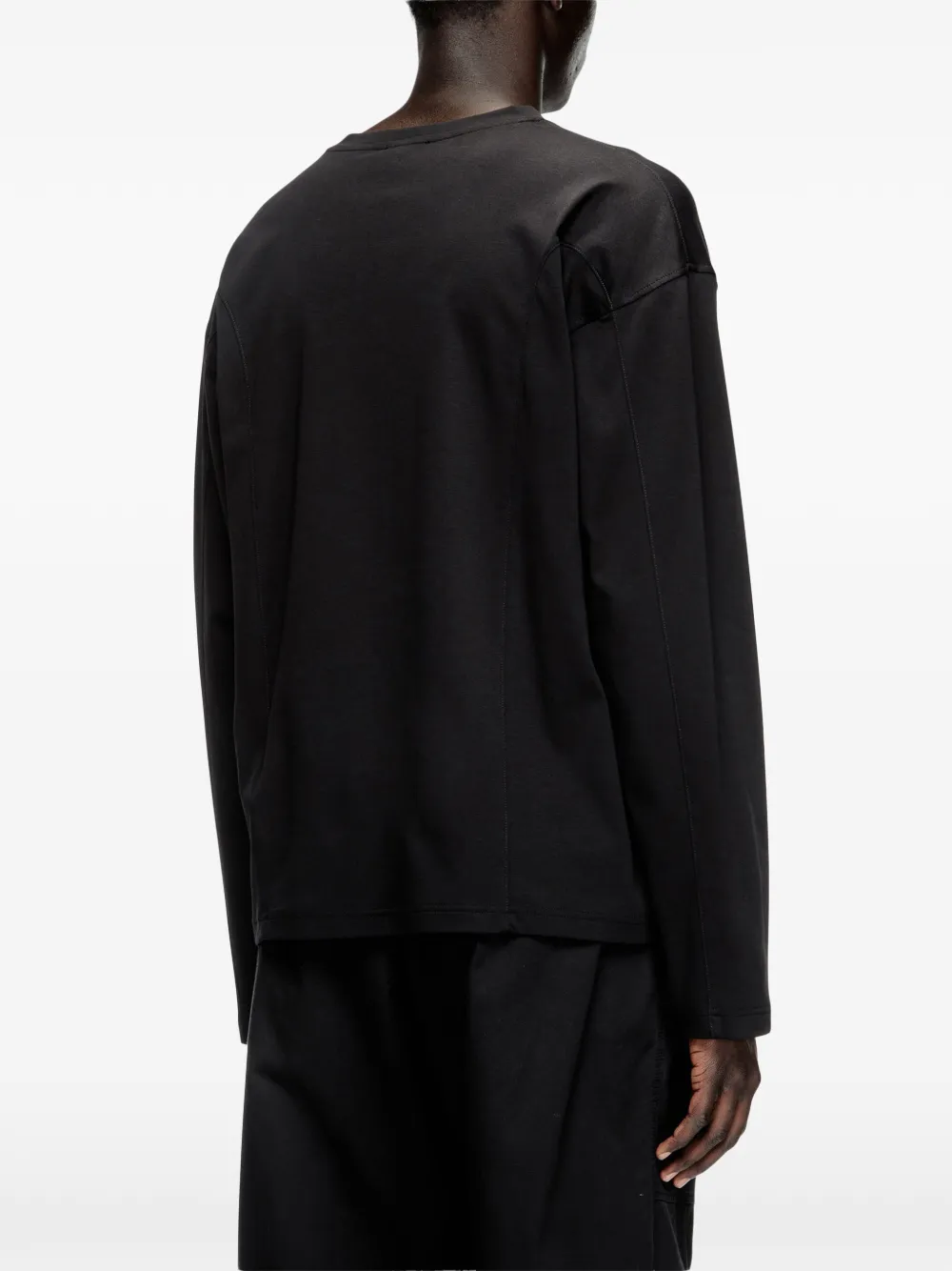 Diesel T-Boxt-LS-INT T-shirt met lange mouwen en vlakken Zwart