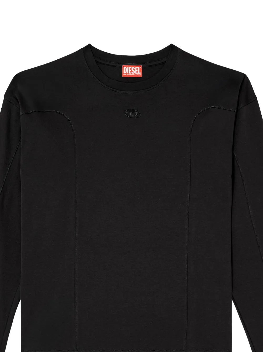 Diesel T-Boxt-LS-INT T-shirt met lange mouwen en vlakken Zwart