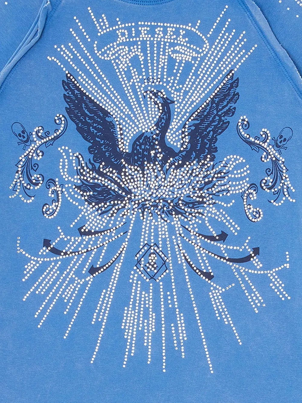 Diesel rhinestone-embellished raglan-sleeve T-shirt Blauw