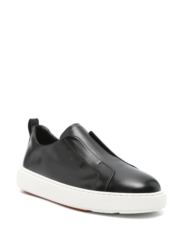 Santoni slip-on Leather Sneakers | Black | FARFETCH JO display picture 2