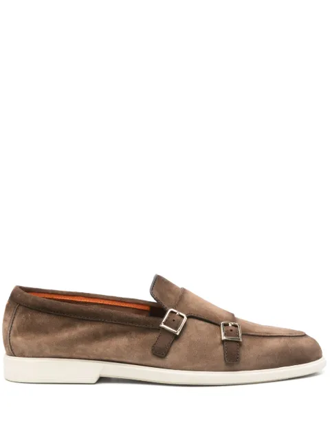 Santoni suede monk shoes