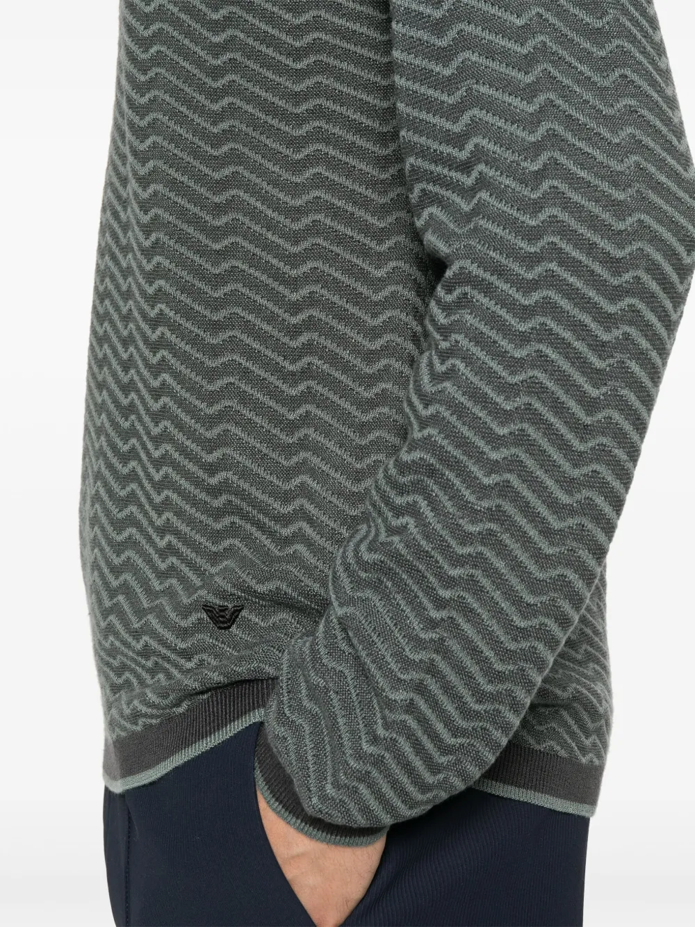 Emporio Armani Trui met logopatch Groen