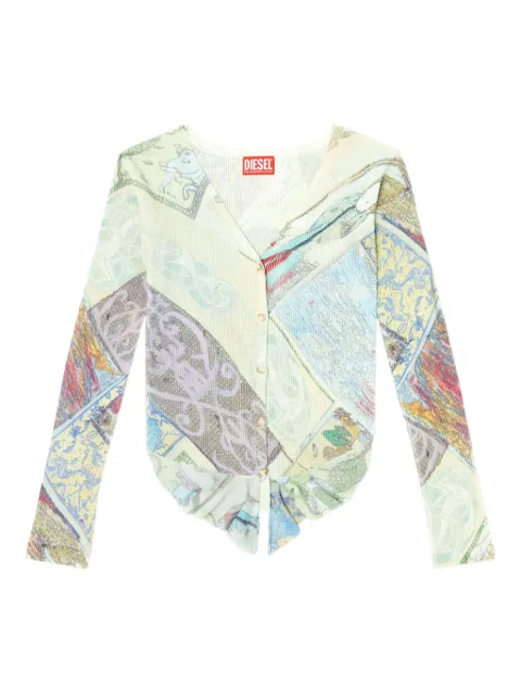 Diesel cárdigan corto estampado