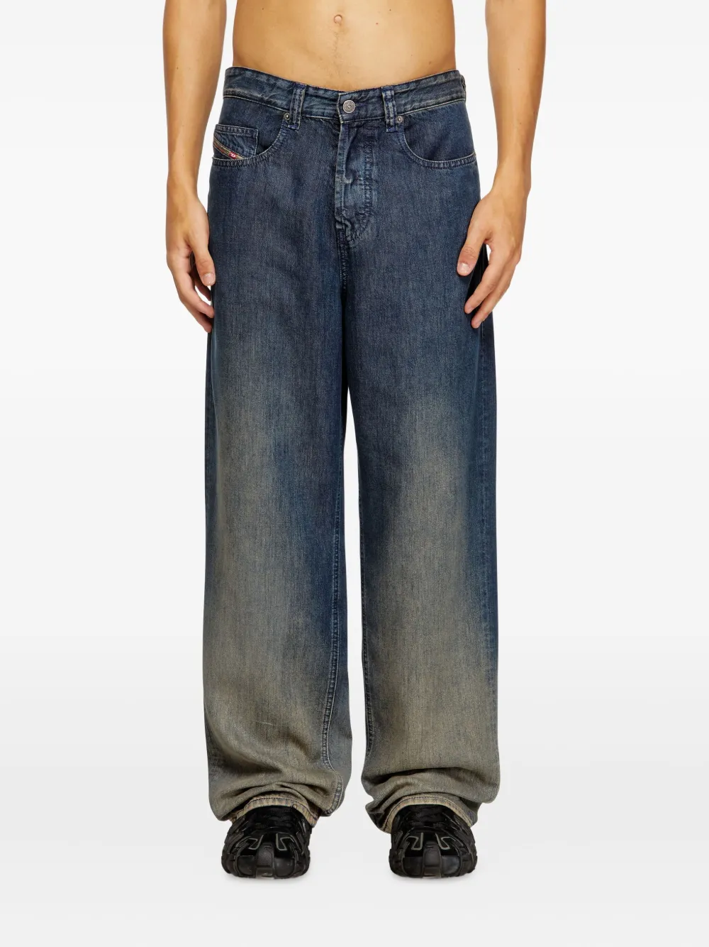 Diesel ombré-effect loose-leg jeans - Blauw