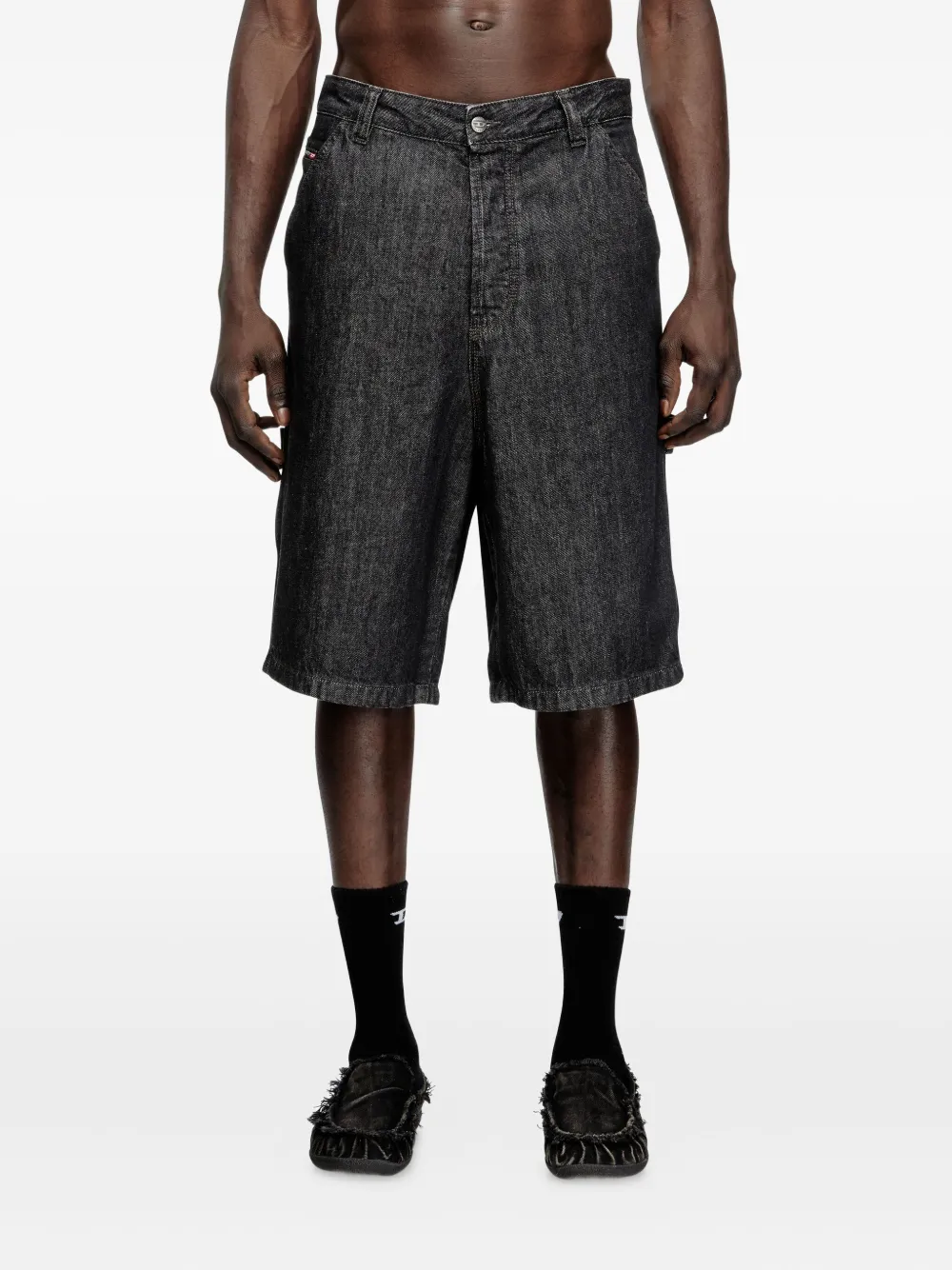 Diesel D-Livery-W utility-pocket denim shorts Zwart