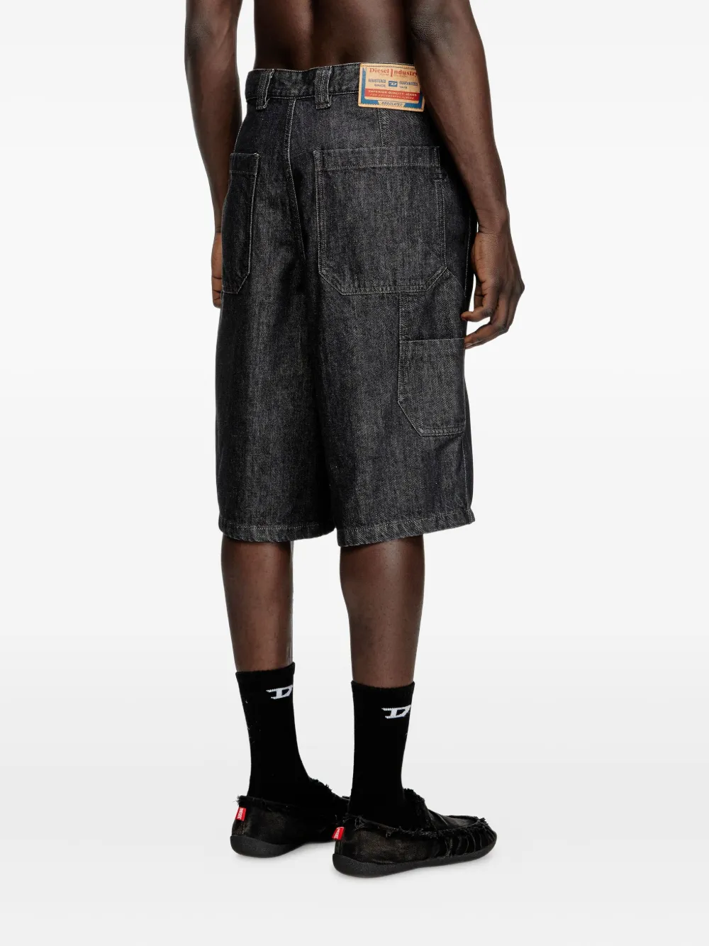 Diesel D-Livery-W utility-pocket denim shorts Zwart