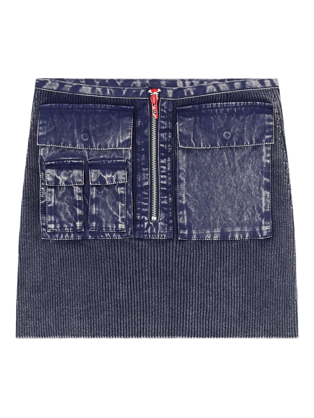 Diesel M-Meryn zip-front pocket mini skirt Blauw