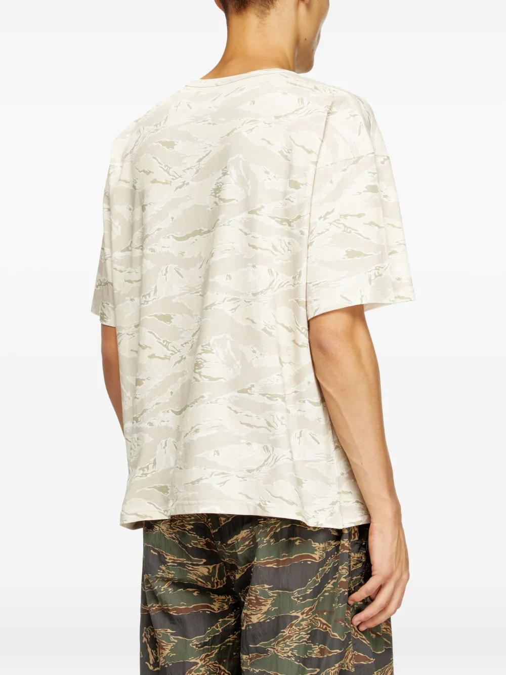 Diesel T-Boxt-T14 T-shirt met camouflageprint Beige