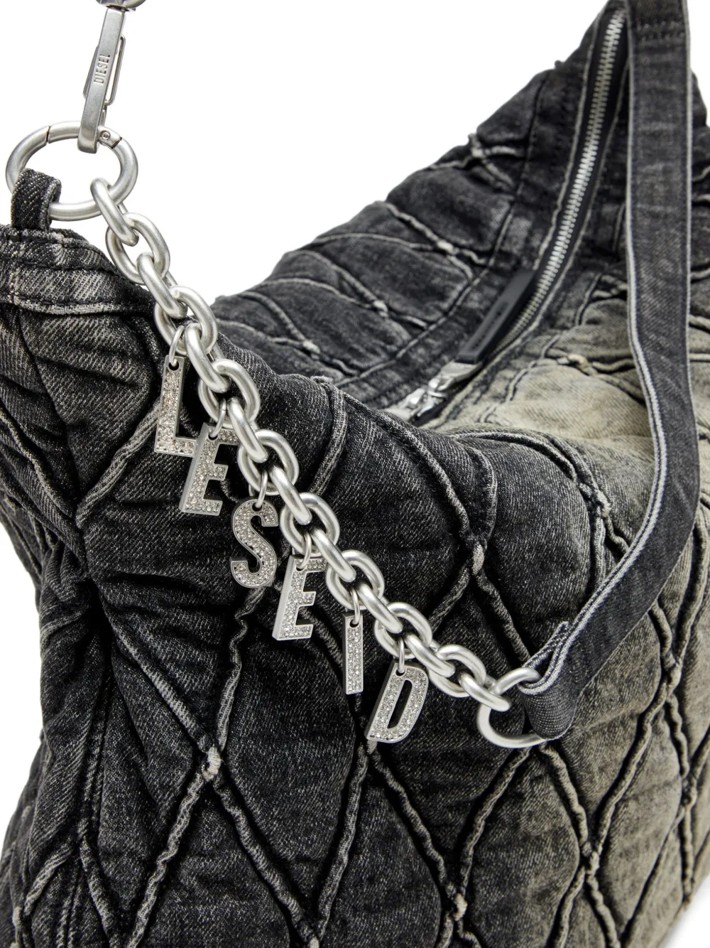 Diesel Charm-d Quilted Chain-embellished Shoulder Bag