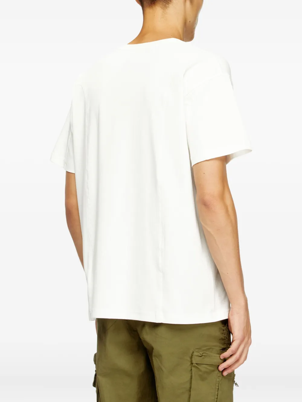 Diesel T-Norm-Int katoenen T-shirt met geborduurd detail Beige