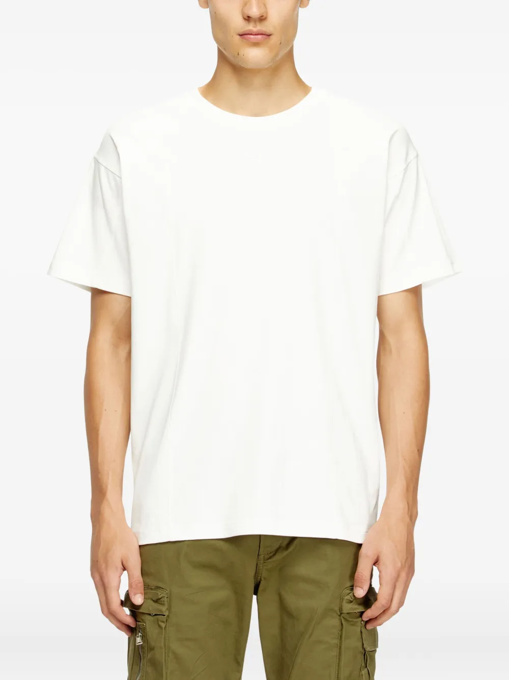 Diesel T-Norm-Int katoenen T-shirt met geborduurd detail Beige