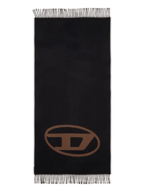 Diesel Sciarpa S-Tevie con frange e logo ovale