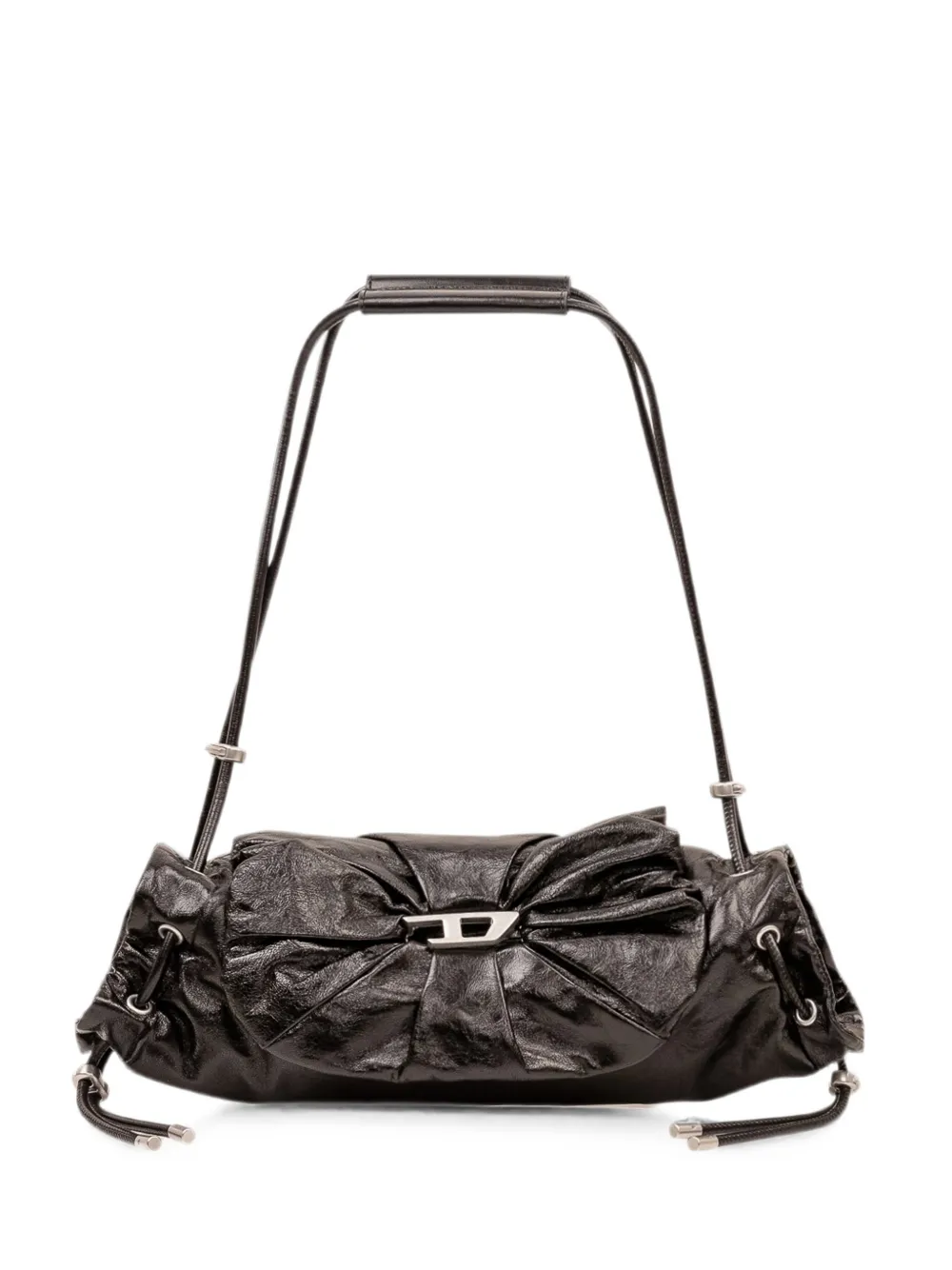 Diesel Borsa a spalla Scrunch-D piccola - Nero