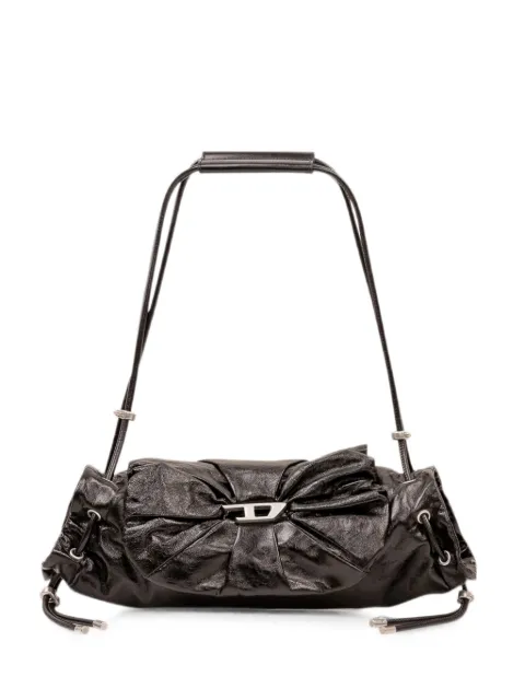 Diesel Scrunch-D-small shoulder bag in shiny scrunched leather