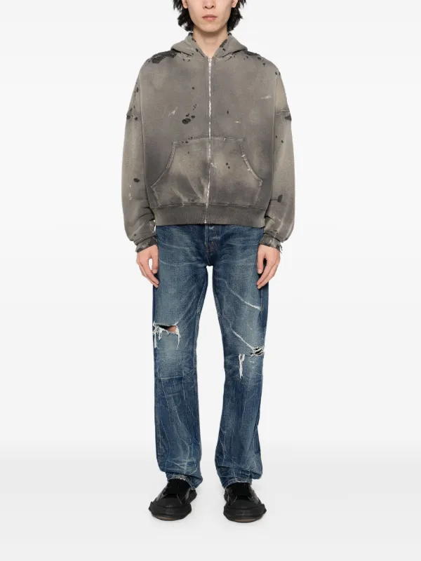 SAINT MXXXXXX zip-up Hoodie | Brown | FARFETCH