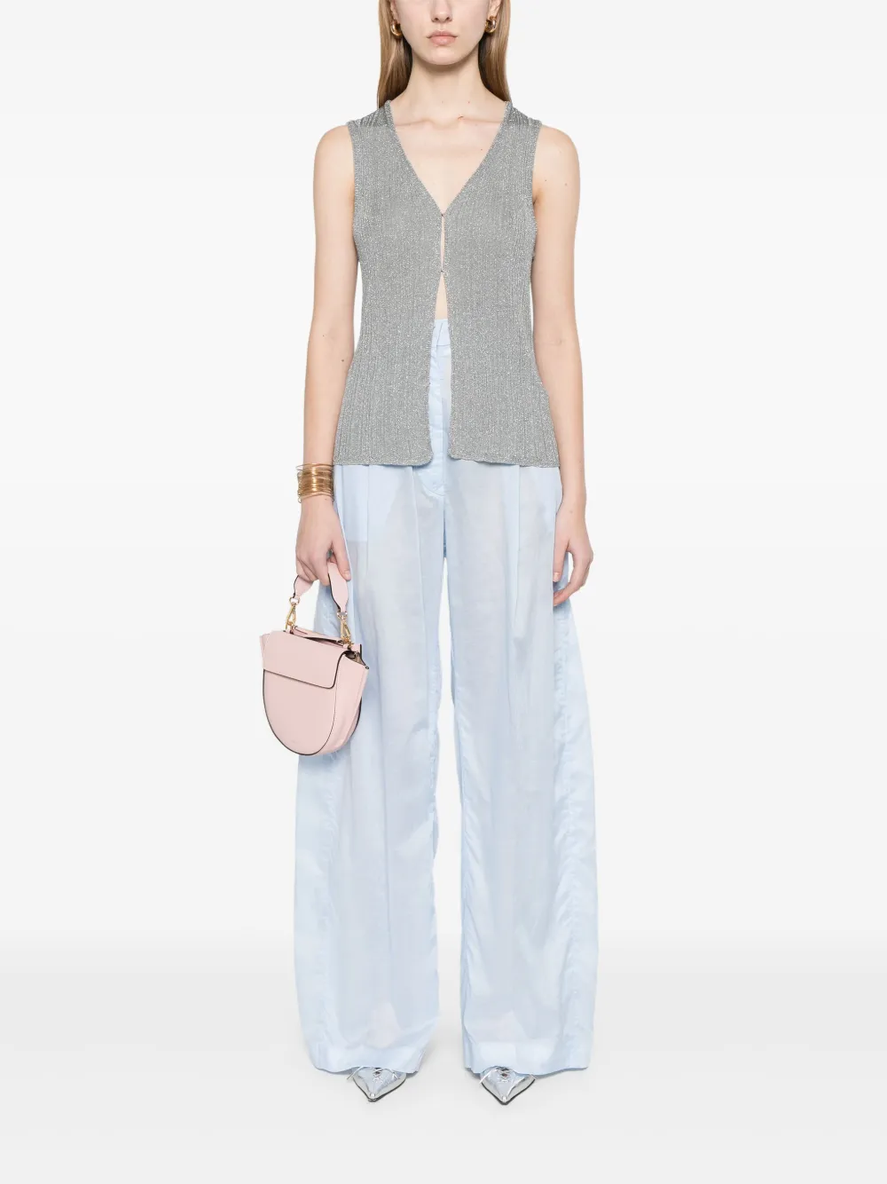 Majestic Filatures Lurex gilet Grijs