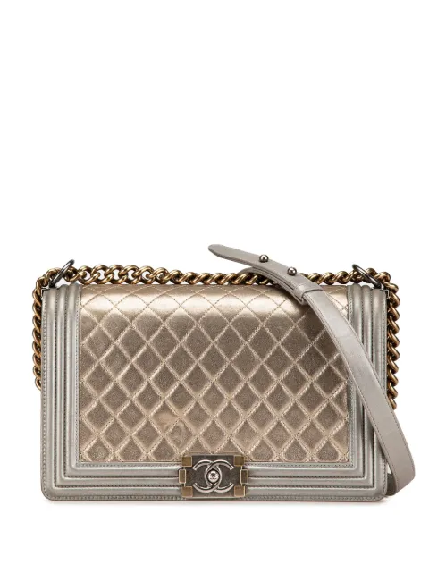 CHANEL Pre-Owned 2014 New Medium Bicolor Lambskin Boy Flap crossbody bag