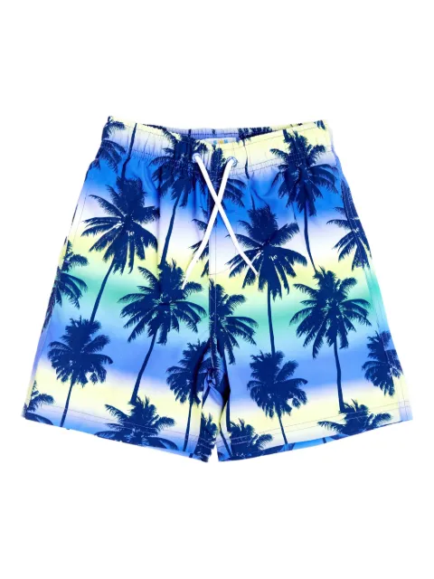 SOLISWIM KIDS palm tree-print swim shorts